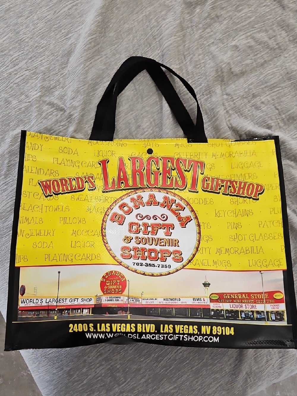 Las VEGAS souvenir Bonanza Gift & Souvenir Shops Reusable Tote - Yellow